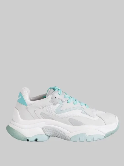 Best ASH SNEAKER ADDICT IN PELLE E TELA TECNICA BIANCHE E CELESTE ACQUA Bianco