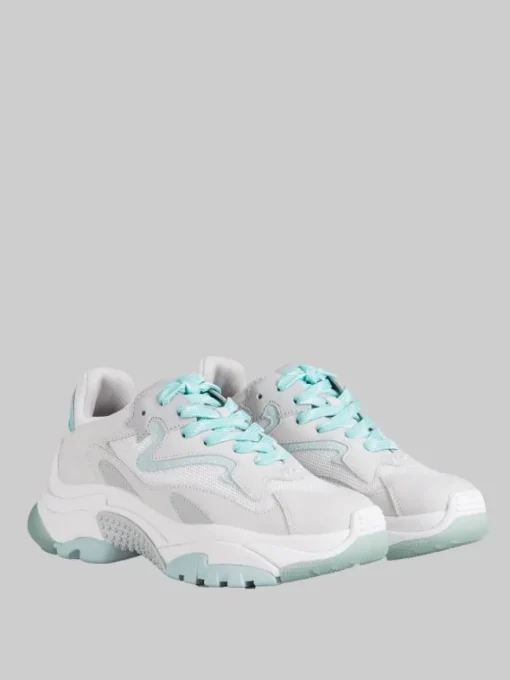 Best ASH SNEAKER ADDICT IN PELLE E TELA TECNICA BIANCHE E CELESTE ACQUA Bianco