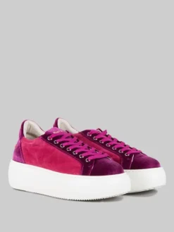 Clearance BARRACUDA SNEAKER BOLLA IN CAMOSCIO E TESSUTO VIOLA E ROSA SHOCKING Fuxia