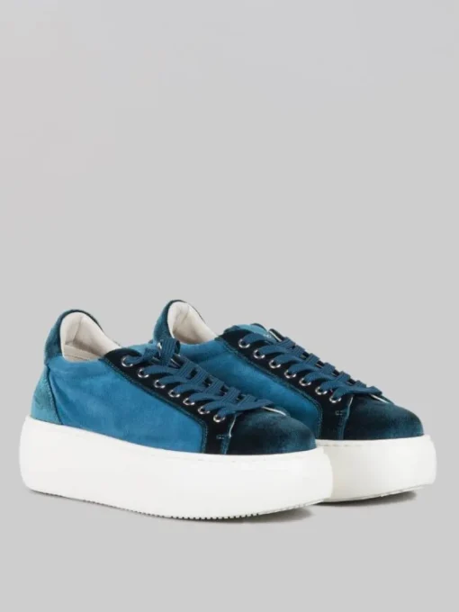 Online BARRACUDA SNEAKER BOLLA IN CAMOSCIO E TESSUTO Turchese