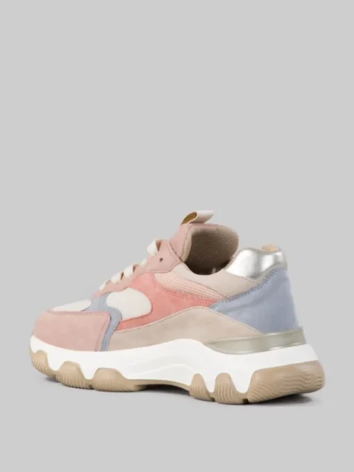 Online HOGAN SNEAKER HYPERACTIVE , BEIGE E AZZURRO IN PELLE SCAMOSCIATA E TELA TECNICA Rosa