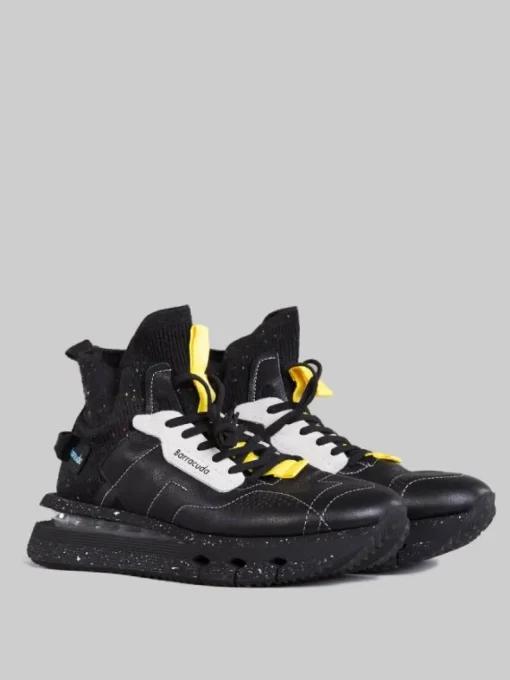 Outlet BARRACUDA SNEAKER NIKHO NERE IN TESSUTO ELASTICIZZATO E PELLE Nero