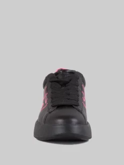 Hot HOGAN SNEAKER REBEL IN PELLE LISCIA NERA CON DETTAGLI FUXIA E AZZURRO Nero
