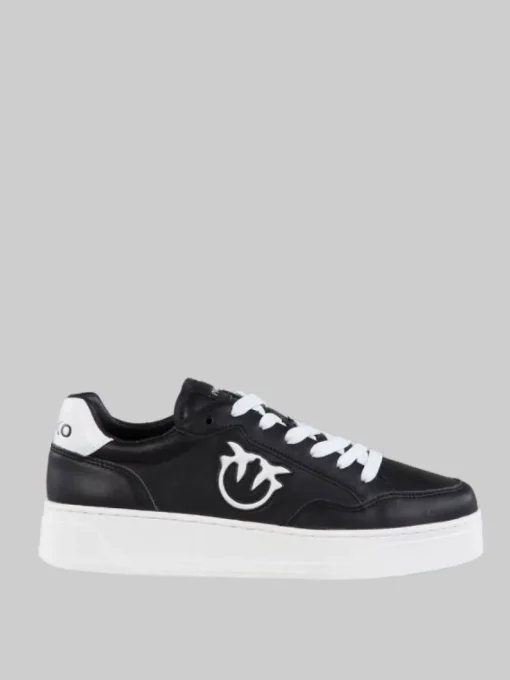 Outlet PINKO SNEAKERS BONDY IN PELLE NERE CON LOGO "LOVE BIRDS" Nero