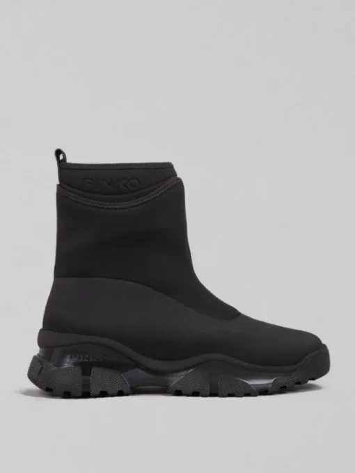 Discount PINKO STIVALETTI IN PELLE GOMMATA E NEOPRENE Nero
