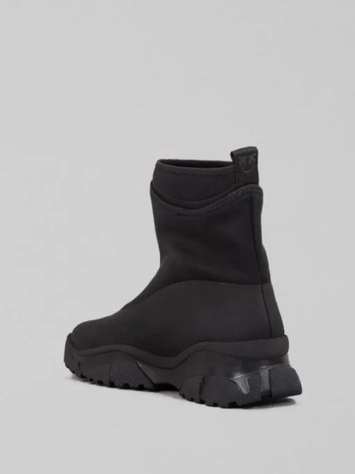 Discount PINKO STIVALETTI IN PELLE GOMMATA E NEOPRENE Nero