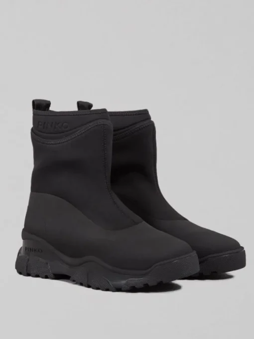 Discount PINKO STIVALETTI IN PELLE GOMMATA E NEOPRENE Nero