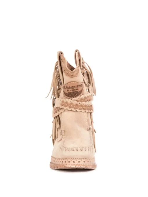 Discount EL VAQUERO STIVALETTI INDIANINI ARYA CON FRANGE ECRU Beige