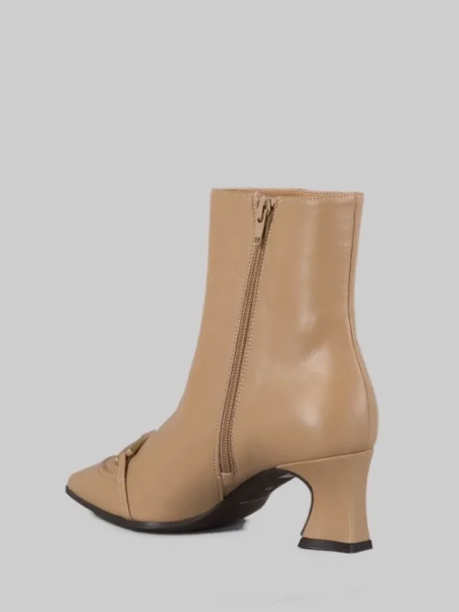 Discount SERGIO CIMADAMORE STIVALETTI IN PELLE LISCIA CON ACCESSORIO METALLICO TONO SU TONO Nocciola