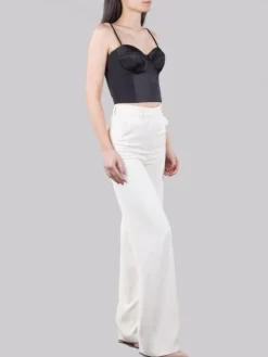 Online HANITA TAILLEUR CON GIACCA DOPPIOPETTO E PANTALONI VITA ALTA Avorio