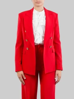 Clearance HANITA TAILLEUR CON GIACCA DOPPIOPETTO E PANTALONI FLARE Rosso