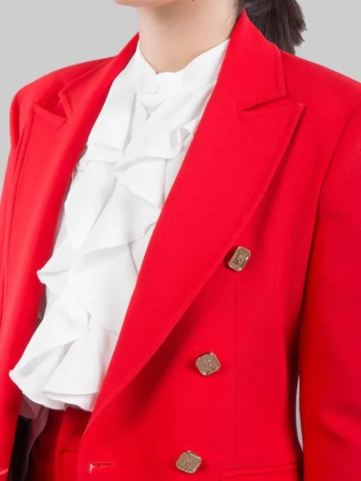 Clearance HANITA TAILLEUR CON GIACCA DOPPIOPETTO E PANTALONI FLARE Rosso