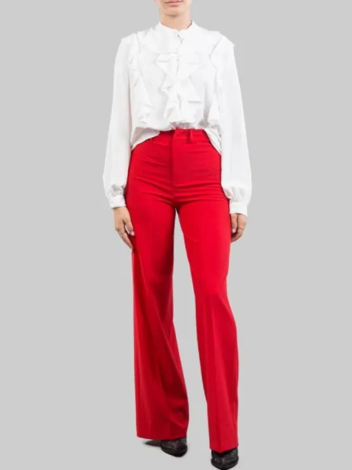 Clearance HANITA TAILLEUR CON GIACCA DOPPIOPETTO E PANTALONI FLARE Rosso