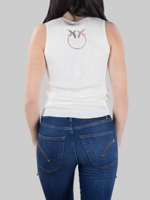 Hot PINKO TOP AGRIMONIO CON LOGO TRASPARENTE Bianco
