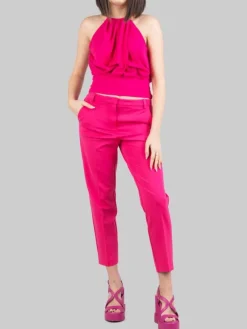 New PINKO TOP CORTO INCROCIATO IN CREPE FLUIDO Fuxia