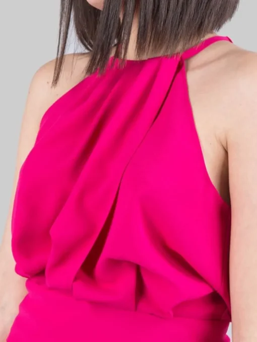 New PINKO TOP CORTO INCROCIATO IN CREPE FLUIDO Fuxia