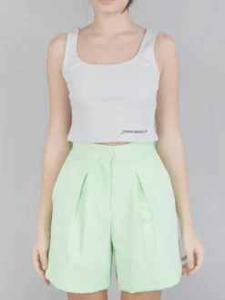 Outlet HINNOMINATE TOP IN COTONE A COSTINE Bianco