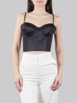 Online HANITA TOP MODELLO BUSTIER CON STRINGHE POSTERIORI Nero