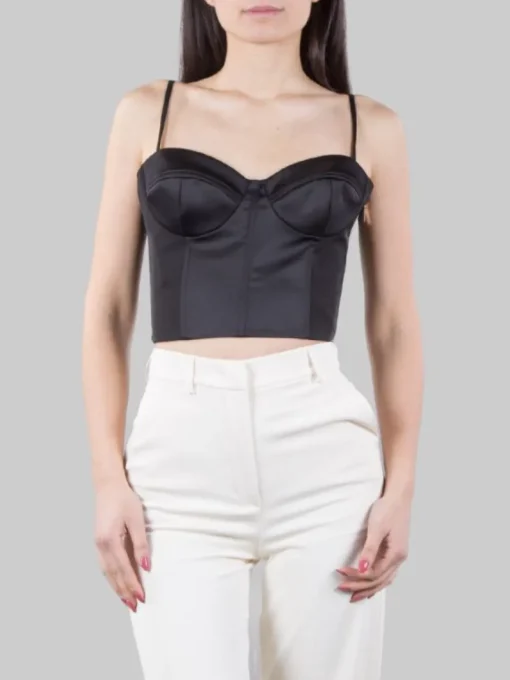 Online HANITA TOP MODELLO BUSTIER CON STRINGHE POSTERIORI Nero