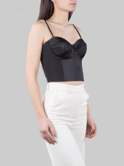 Online HANITA TOP MODELLO BUSTIER CON STRINGHE POSTERIORI Nero