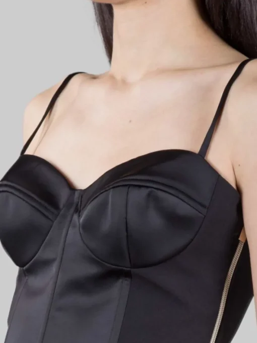 Online HANITA TOP MODELLO BUSTIER CON STRINGHE POSTERIORI Nero