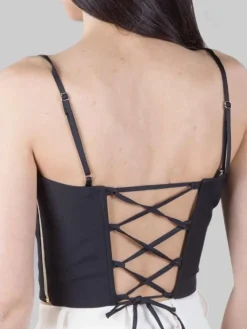 Online HANITA TOP MODELLO BUSTIER CON STRINGHE POSTERIORI Nero