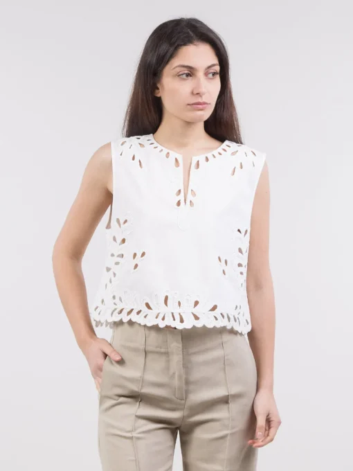 New SEVENTY Top ricamato