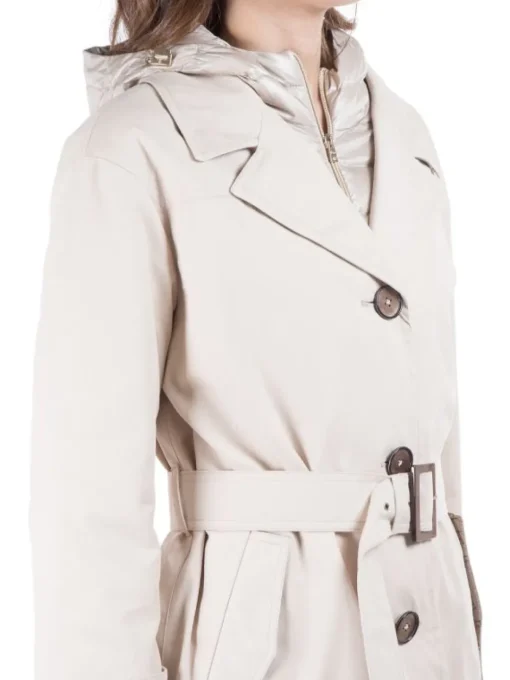Outlet HERNO TRENCH CON INTERNO IN PIUMINO STACCABILE CON CAPPUCCIO Avorio