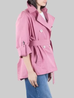 Fashion FAY TRENCH CORTO DOPPIOPETTO IN COTONE CON CINTURA IN VITA Rosa
