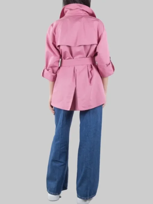 Fashion FAY TRENCH CORTO DOPPIOPETTO IN COTONE CON CINTURA IN VITA Rosa