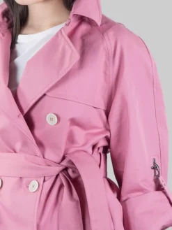 Fashion FAY TRENCH CORTO DOPPIOPETTO IN COTONE CON CINTURA IN VITA Rosa