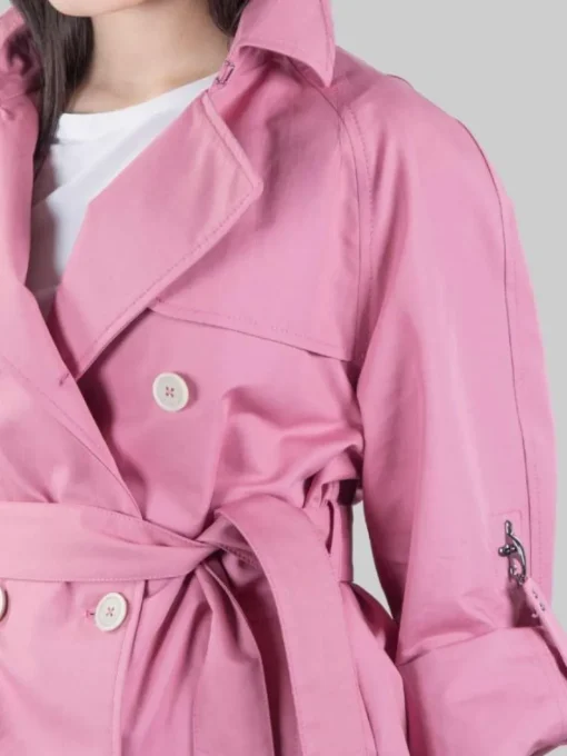 Fashion FAY TRENCH CORTO DOPPIOPETTO IN COTONE CON CINTURA IN VITA Rosa