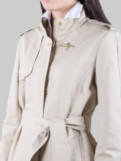 Clearance FAY TRENCH VIRGINIA IN COTONE CON CINTURA IN VITA Beige