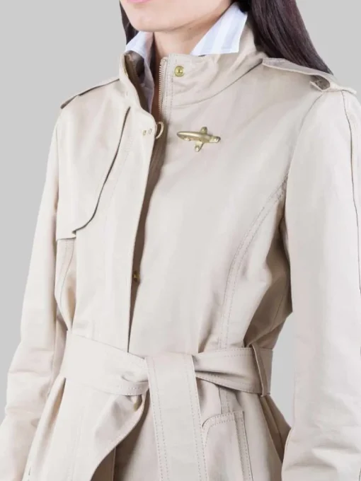 Clearance FAY TRENCH VIRGINIA IN COTONE CON CINTURA IN VITA Beige