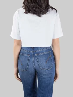 Fashion DONDUP T-SHIRT CORTA BIANCA CON PUNTI LUCE Bianco