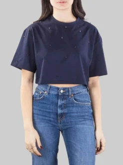 Hot DONDUP T-SHIRT CORTA CON PUNTI LUCE Blu