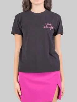 Discount MC2 SAINT BARTH T-SHIRT EMILIE GIROCOLLO NERA CON GRAFICA "I HATE TO BE RIGHT"- Nero
