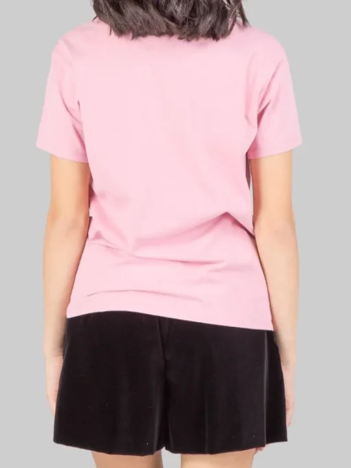 Fashion MC2 SAINT BARTH T-SHIRT EMILIE GIROCOLLO CON TASCHINO IN CROCHET A FANTASIA- Rosa