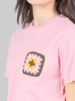 Fashion MC2 SAINT BARTH T-SHIRT EMILIE GIROCOLLO CON TASCHINO IN CROCHET A FANTASIA- Rosa