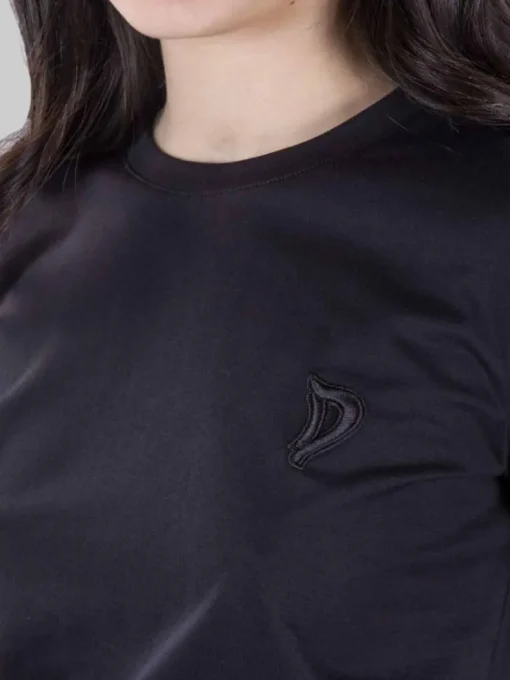 New DONDUP T-SHIRT NERA GIROCOLLO CON LOGO RICAMATO Nero
