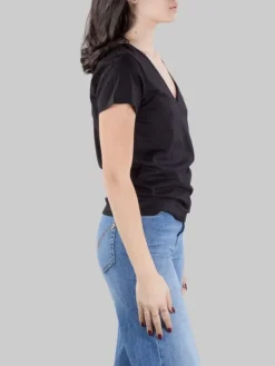 New PINKO T-SHIRT TURBATO NERA CON LOGO IN STRASS E PERLINE Nero